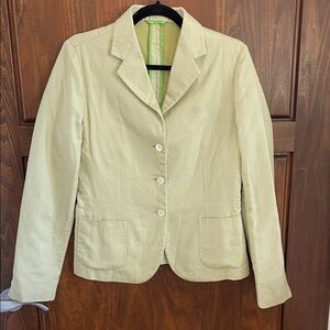 Women's Light Green Checked Blazer Jacket